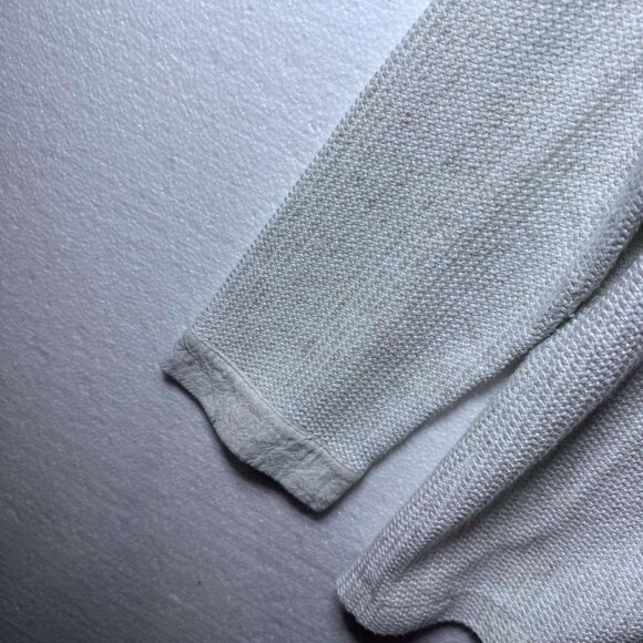 Vintage Cream Womens Size Medium Cotton Flax Blend Button Front Cardigan Sweater - Picture 9 of 10